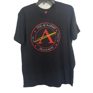 Hanes Men's Large T-Shirt Black with The Academy Logo